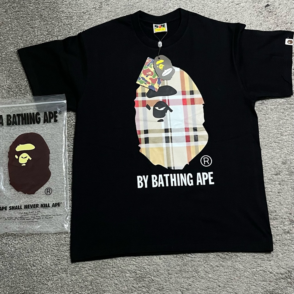 Bape Black Tee with Multicolor Graphic